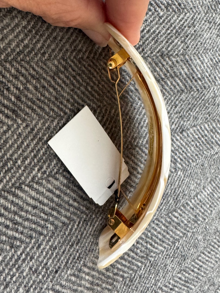 Nwt, France Luxe, Quilted, Tapered Volume Barrette In Classic Alba — image 4 of 6